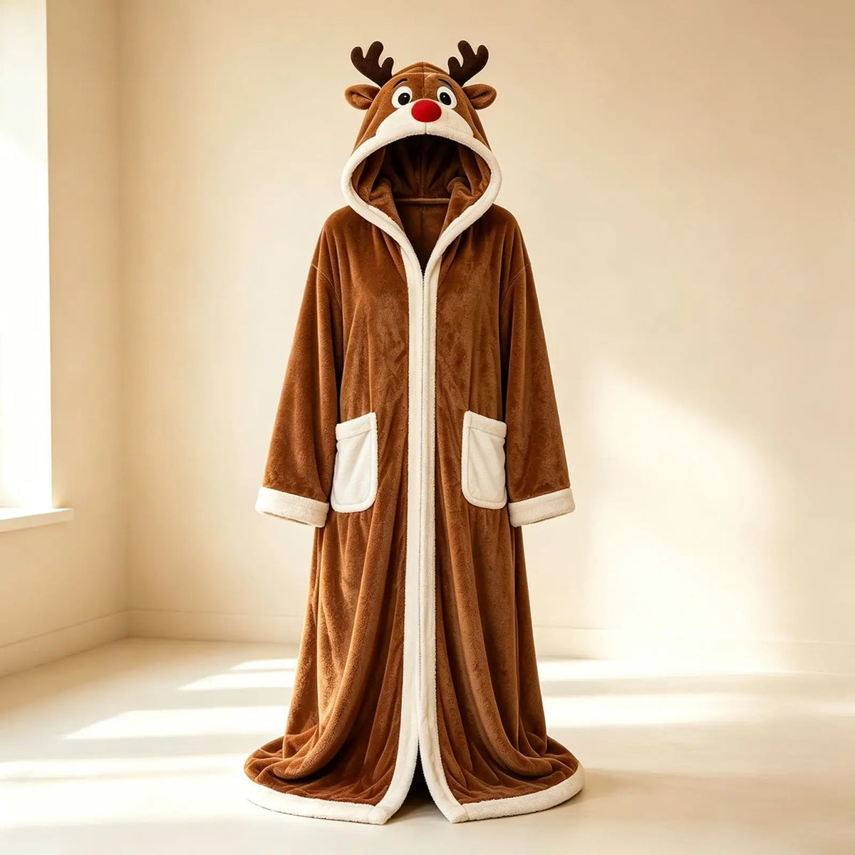 Christmas Cloak Adult flannel hooded cloak Short flannel Christmas heating cloak cosplay homewear
