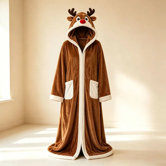Christmas Cloak Adult flannel hooded cloak Short flannel Christmas heating cloak cosplay homewear